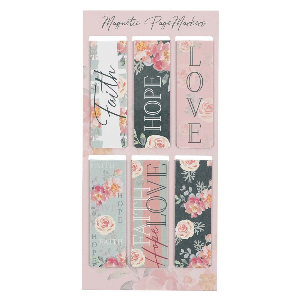 Vintage Faith Hope and Love Magnetic Bookmark Set - 1 Corinthians 13:13