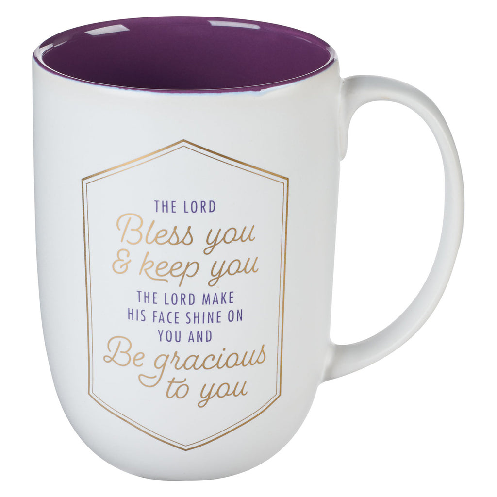 Bless You and Keep You Purple Ceramic Coffee Mug - Numbers 6:24-26