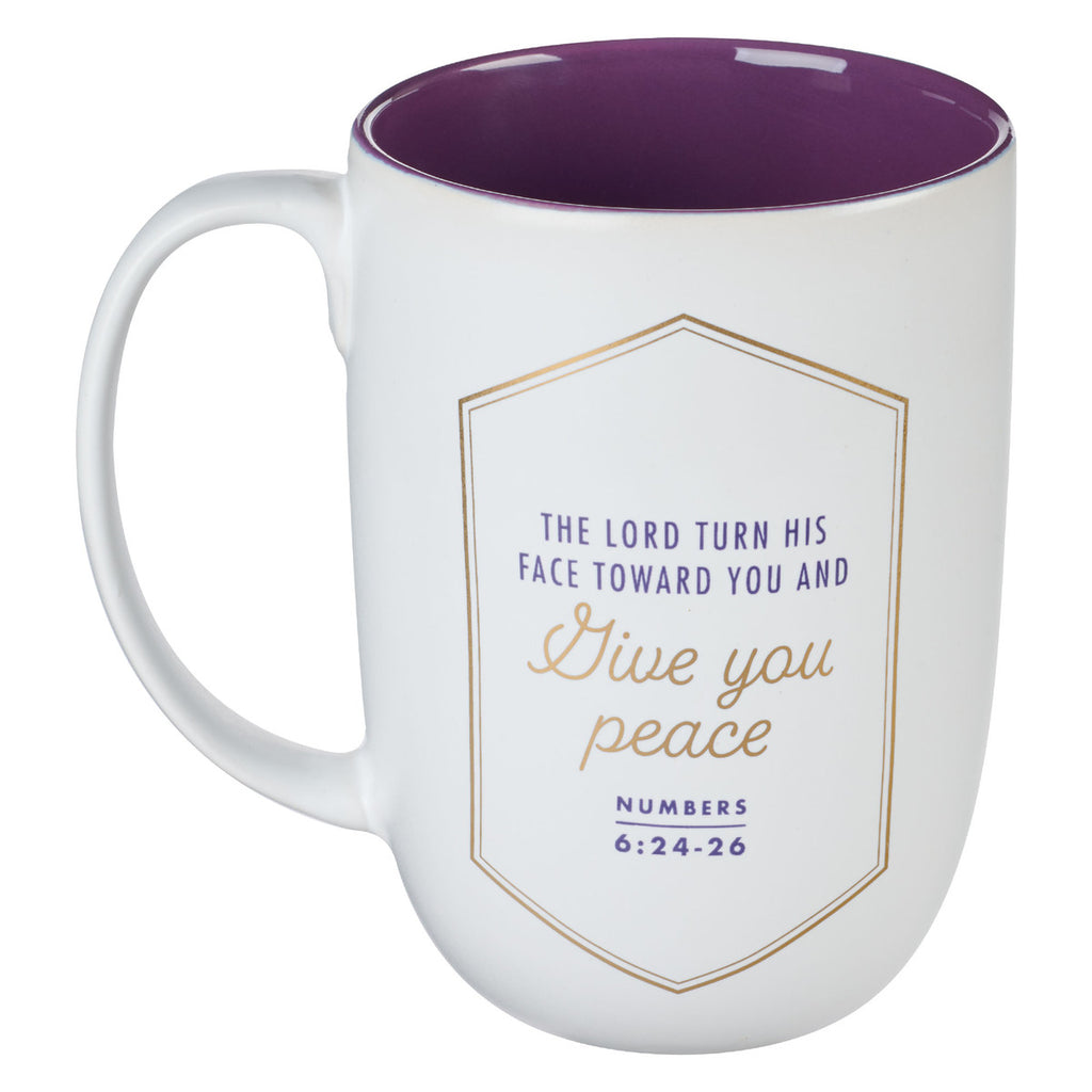 Bless You and Keep You Purple Ceramic Coffee Mug - Numbers 6:24-26