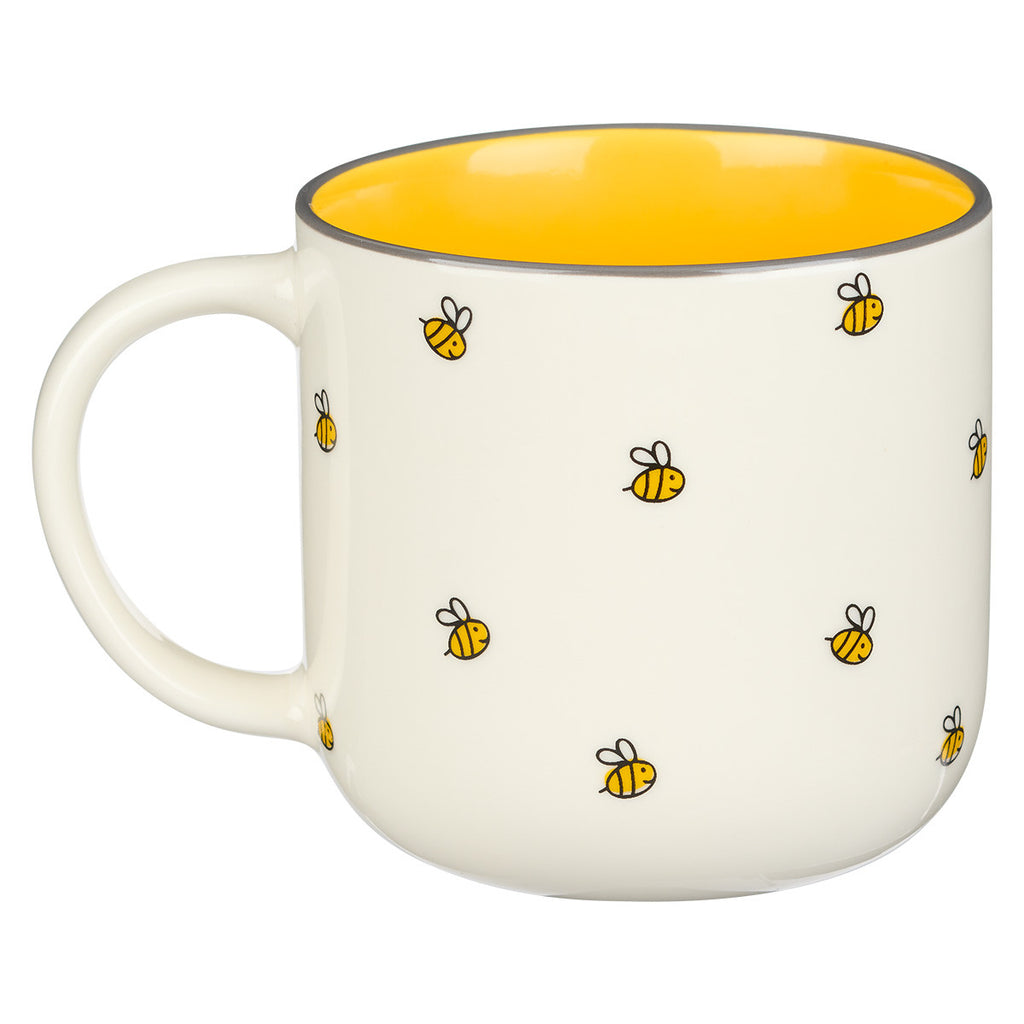 Honey Bee White and Yellow Ceramic Coffee Mug - Proverbs 16:24