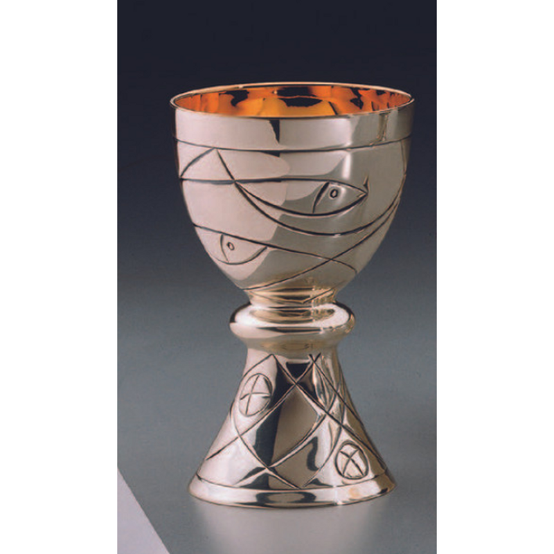 Molina 2400 Fish & Loaves Chalice with Dish Paten, product photograph 1