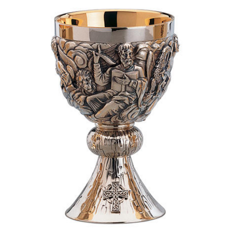 Molina 2550 Evangelists Chalice & Bowl Paten, Silver Finish, product photograph 1