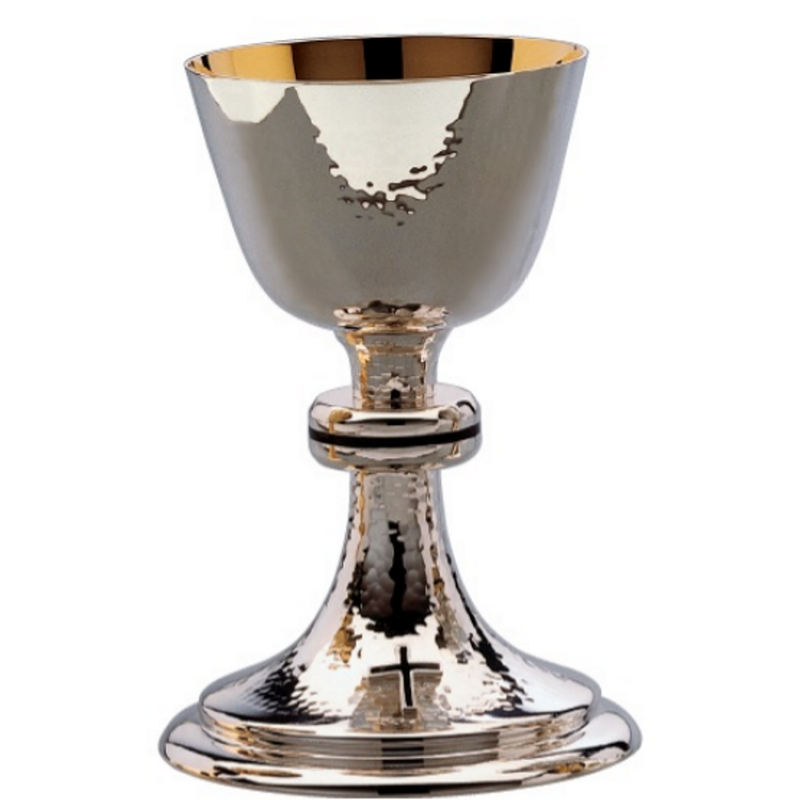 Molina 2652 Hammered Chalice & Dish Paten, Black Enamel, product photograph 1