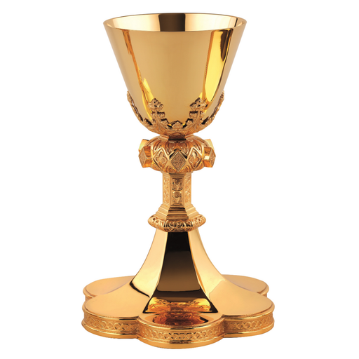Molina 2790 Gothic Chalice, Gold Plated, 13 Oz., product photograph 1
