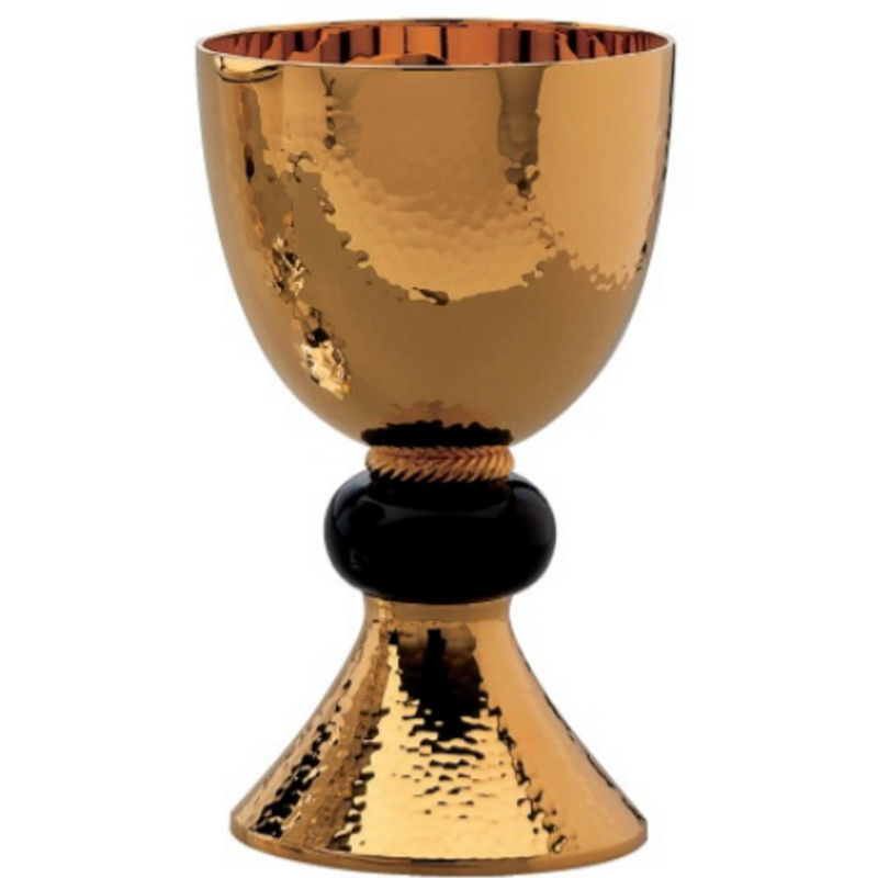 Molina 2925 Gold-Plated Chalice & Paten, Black Onyx Node, product photograph 1