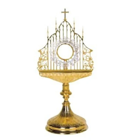 Molina 5580 Gothic Filigree Monstrance, Gold Plated Brass, product photograph 1
