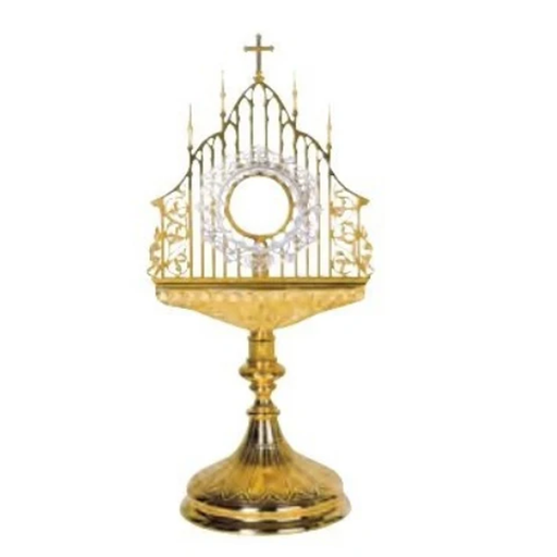 Molina 5580 Gothic Filigree Monstrance, Gold Plated Brass, product photograph 1