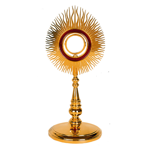 Molina 5582 Red Enamel Halo Monstrance with Glass Luna, product photograph 1