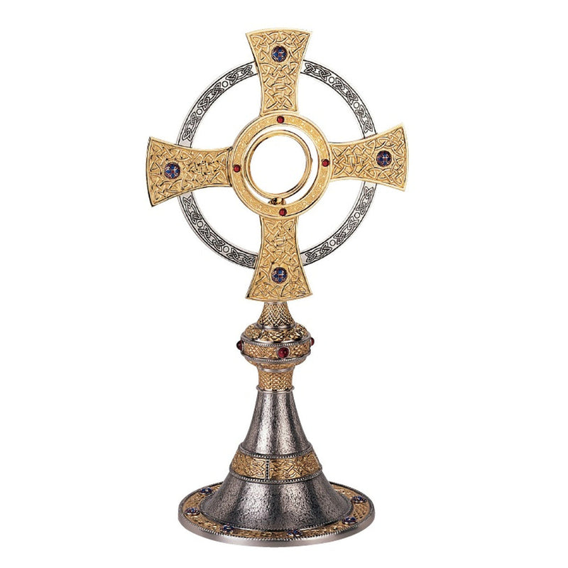Molina 7210 Celtic Monstrance with Enamel and Garnets, product photograph 1