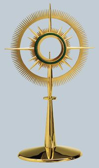 Molina 7252 Green Fire Enamel Halo Monstrance, Two Sizes, product photograph 1
