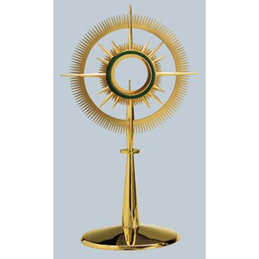 Molina 7252 Green Fire Enamel Halo Monstrance, Two Sizes, product photograph 1