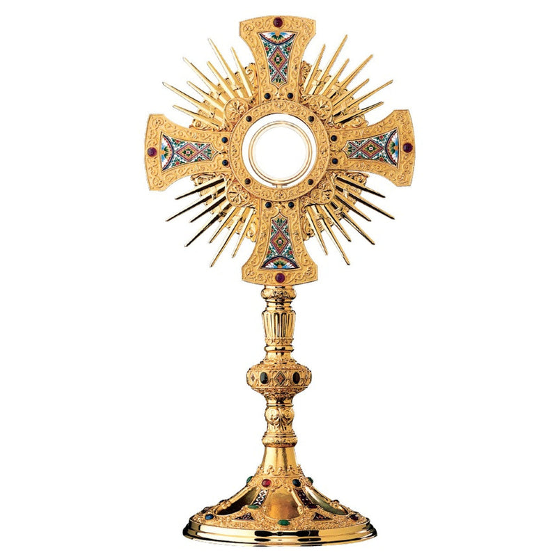 Molina 7290 St. Remy Gemstone and Fire Enamel Monstrance, product photograph 1