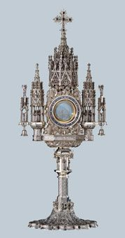 Molina 7293 Gothic Sterling Silver Monstrance with Amethyst, product photograph 1
