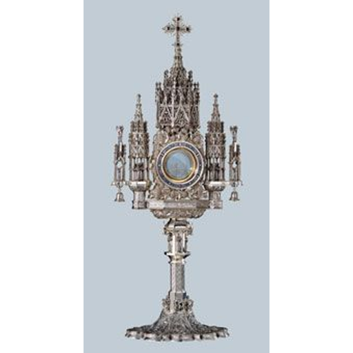 Molina 7293 Gothic Sterling Silver Monstrance with Amethyst, product photograph 1