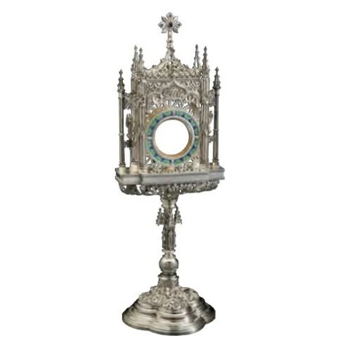 Molina 7295 Gothic Sterling Monstrance with Enamel Halo, product photograph 1