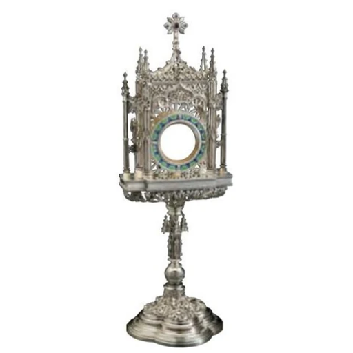 Molina 7295 Gothic Sterling Monstrance with Enamel Halo, product photograph 1