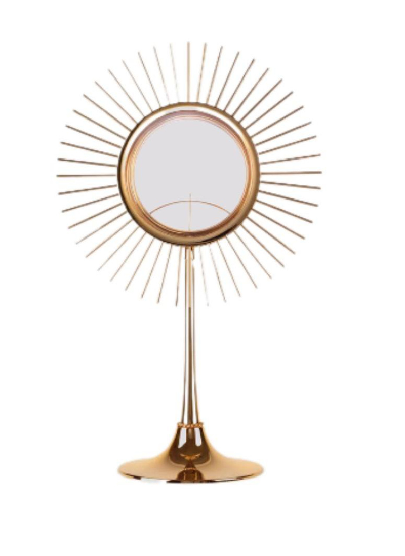 Molina 7320 Large-Host Monstrance, Gold Plated Brass, product photograph 1
