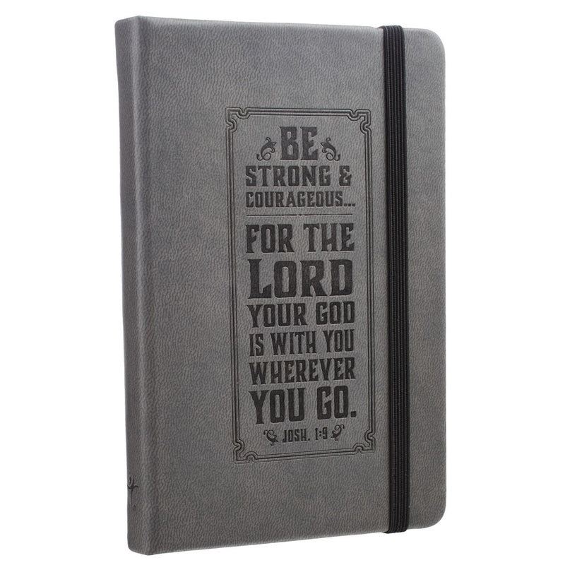 Be Strong Hardcover LuxLeather Notebook with Elastic Closure - Joshua 1:9