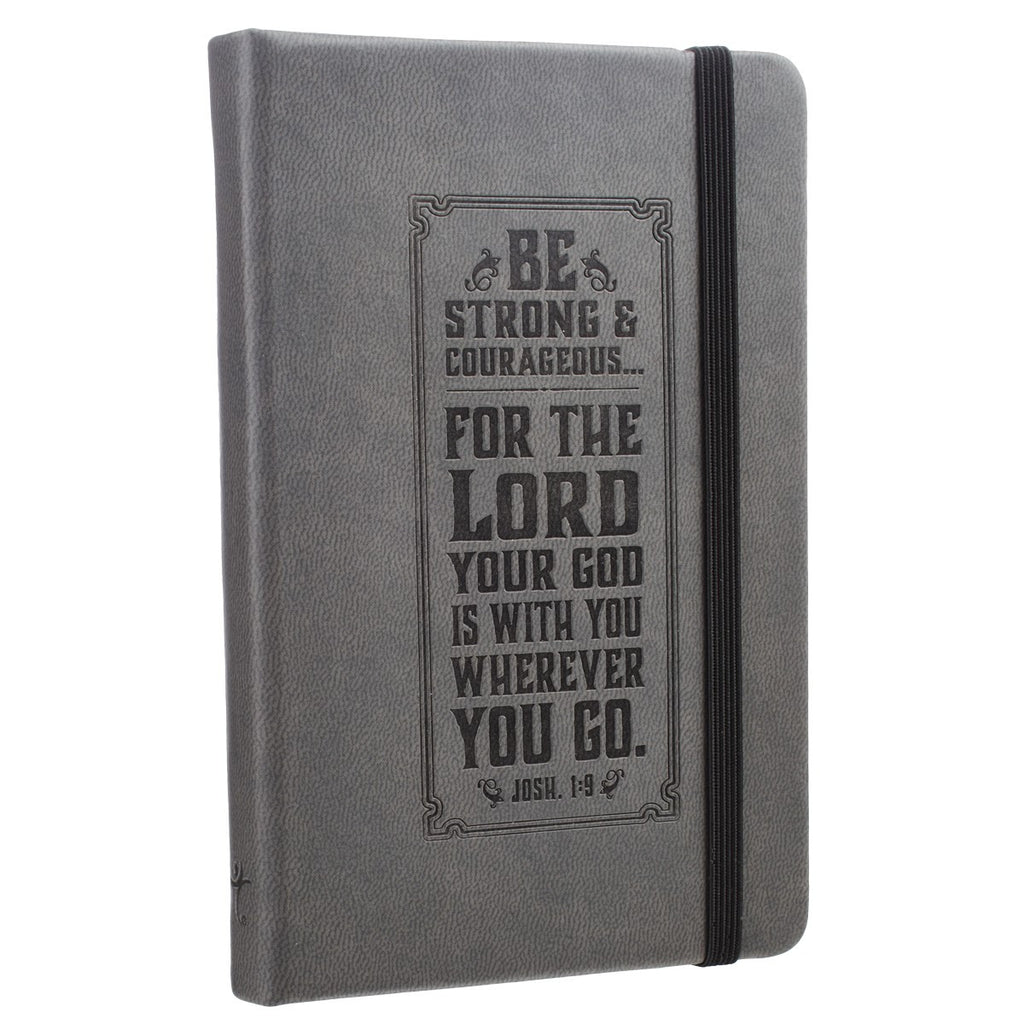 Be Strong Hardcover LuxLeather Notebook with Elastic Closure - Joshua 1:9