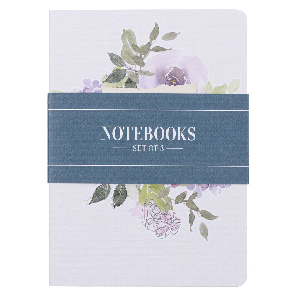 Joyful in Hope Lilac Watercolor Large Notebook Set - Romans 12:12