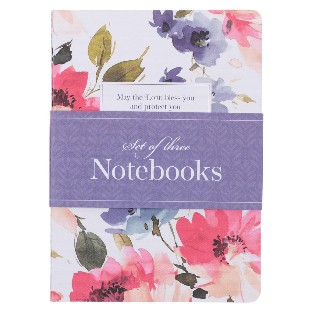 Bless and Protect You Floral Large Notebook Set - Numbers 6:24