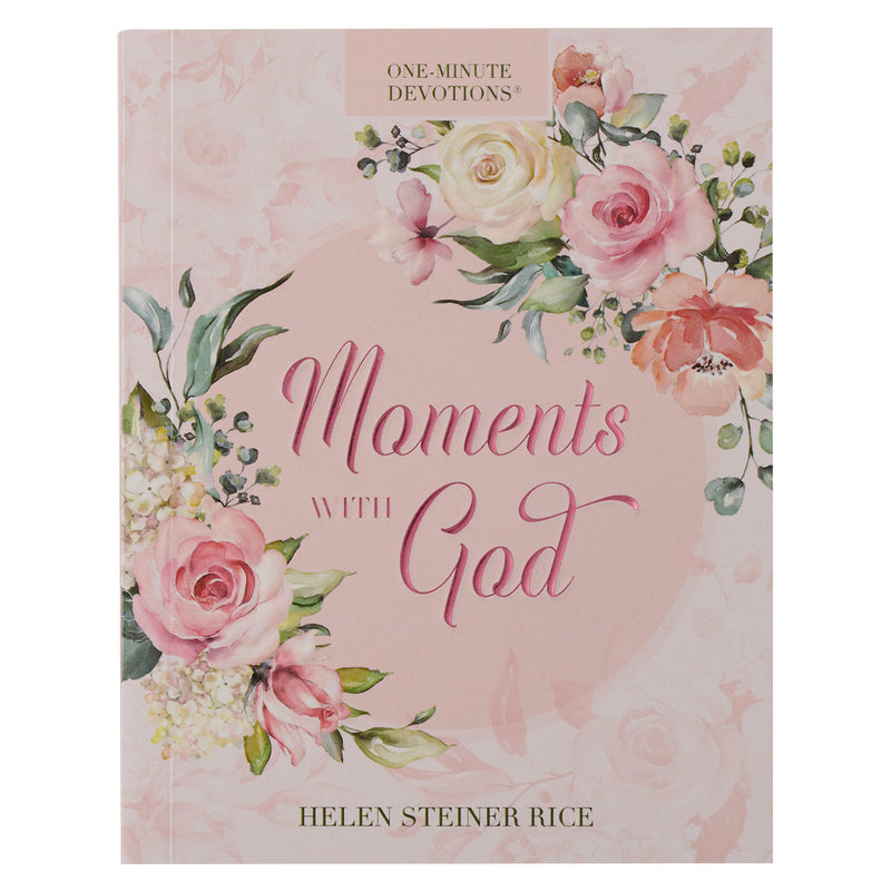 Moments with God One-Minute Devotional – Helen Steiner Rice | Pink Softcover