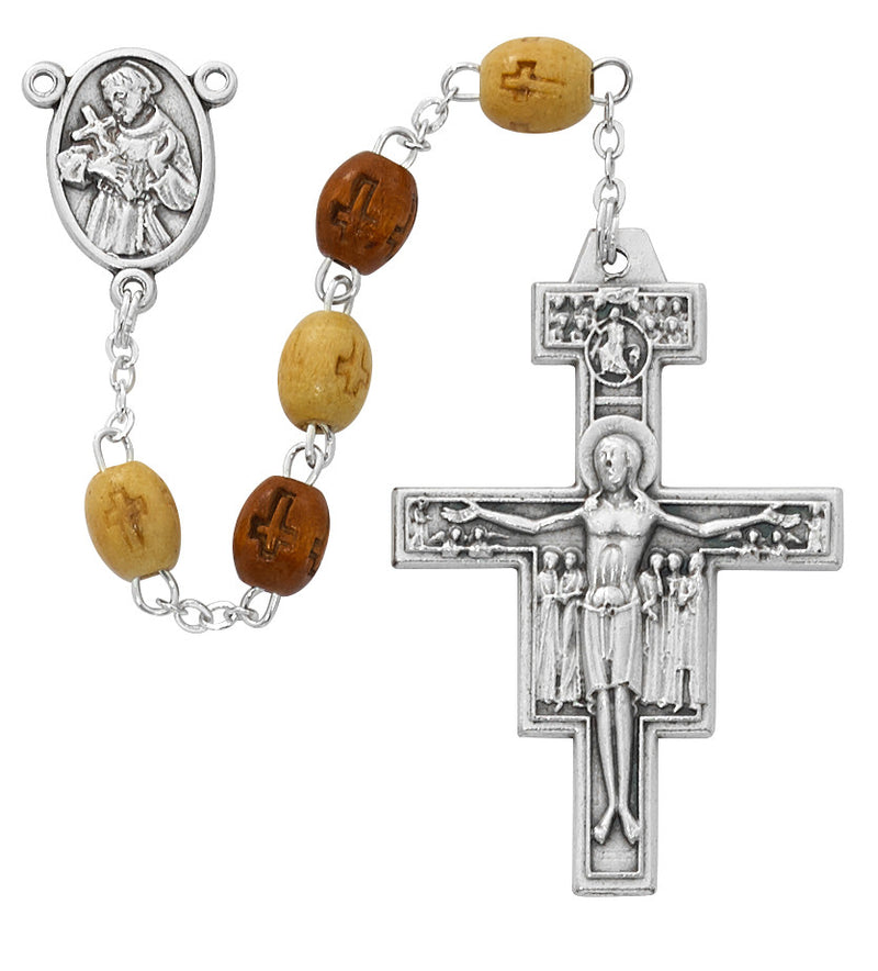 Tau Cross Olive Wood Rosary – St. Francis of Assisi | McVan