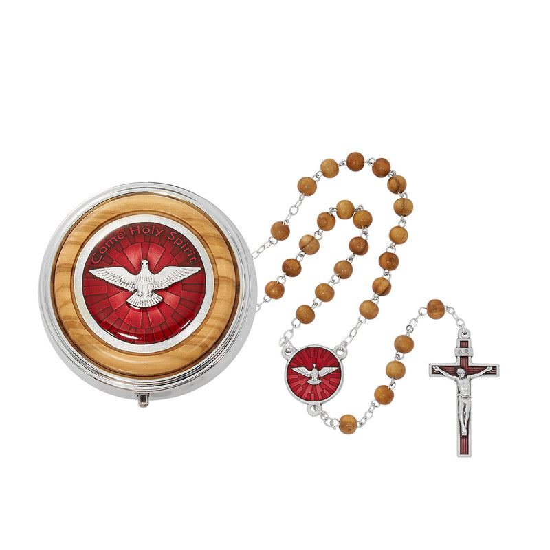 Olive Wood Confirmation Rosary and Box