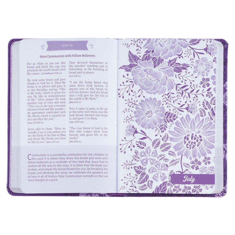 Purple Faux Leather Pocket Devotional for Girls