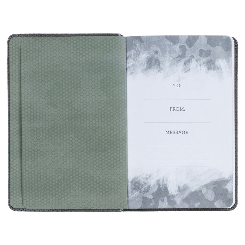 Brown Camo Faux Leather Pocket Devotional for Guys