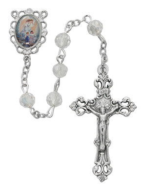 Rosary - Rhodium Plated Guardian Angel Rosary Boxed