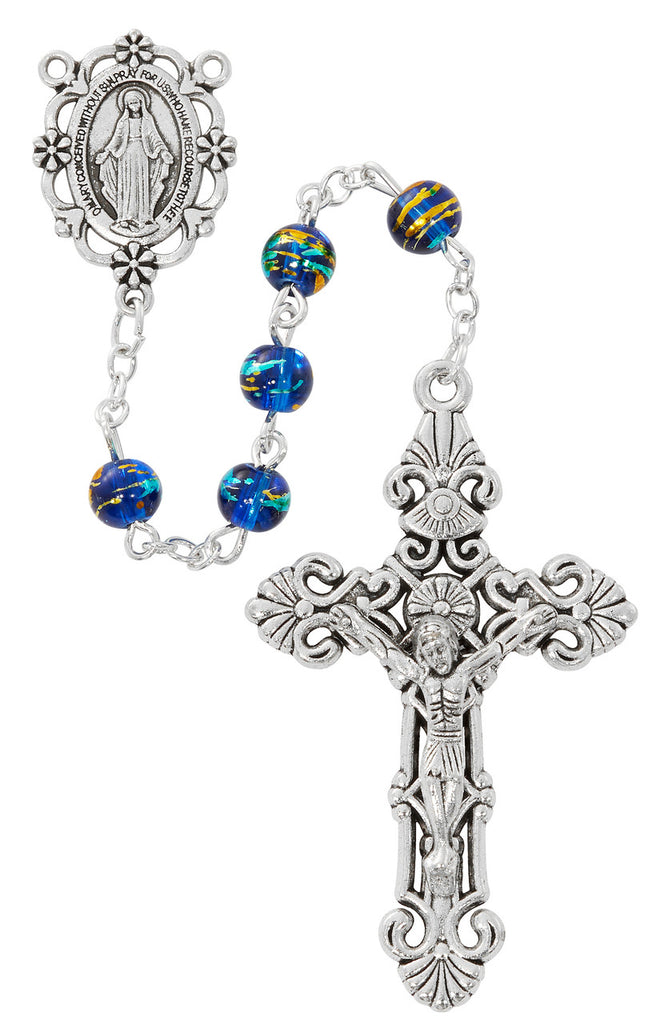 Iridescent Multicolor Rosary, Blue