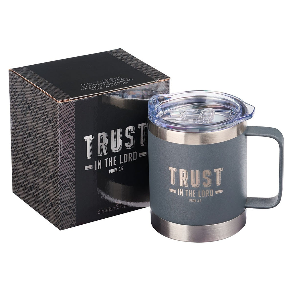 Trust the LORD Cool Gray Camp-style Stainless Steel Mug - Proverbs 3:5