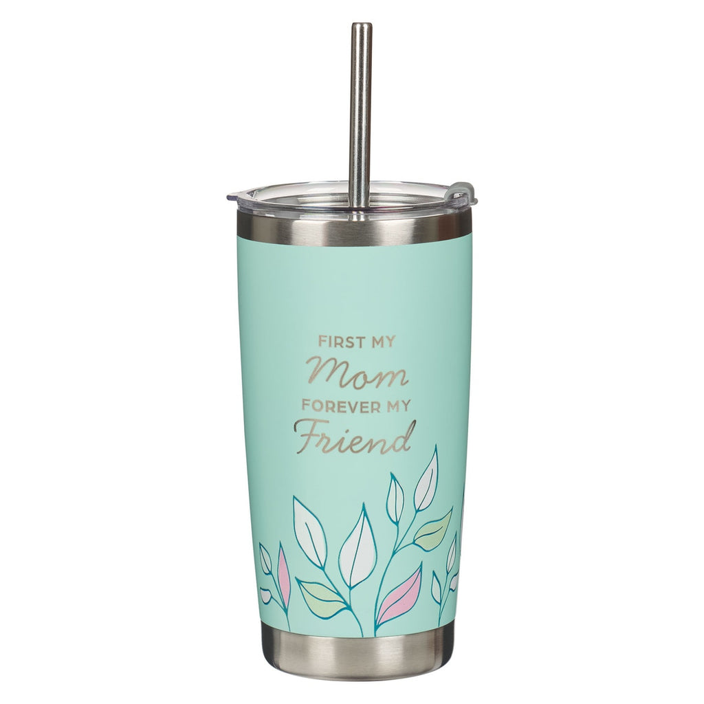 Forever My Friend Green Stainless Steel Travel Tumbler with Straw - Isaiah 62:4