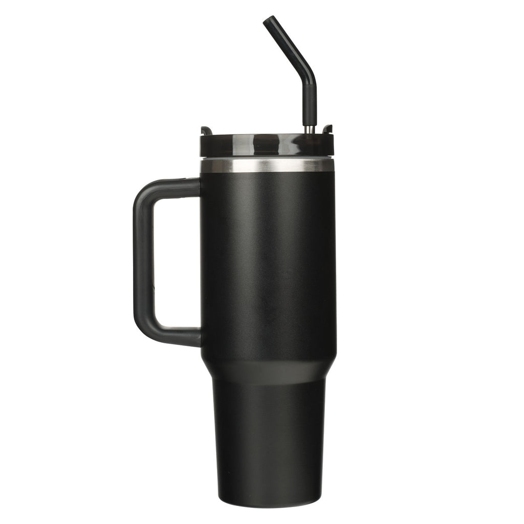 Be Strong in the Lord Black 40 Oz Tumbler with Reusable Straw - Ephesians 6:10