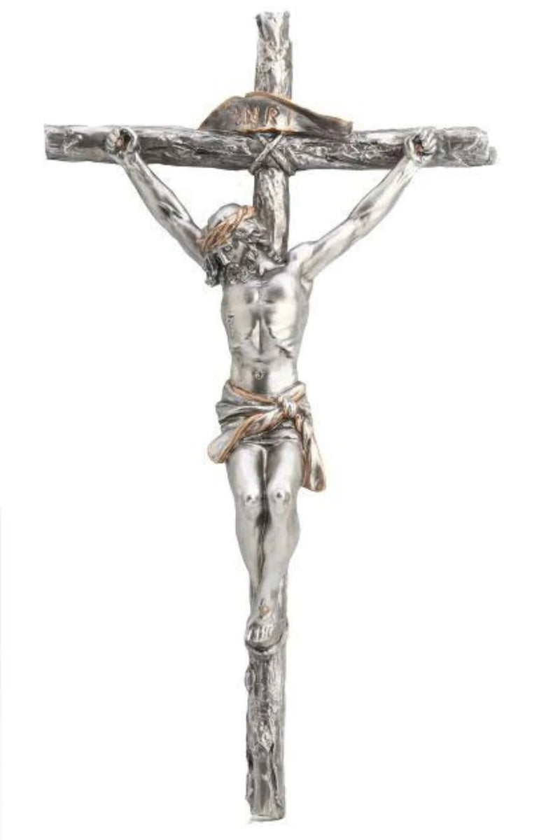Hand-Painted Bronze Look Crucifix | Goldscheider of Vienna