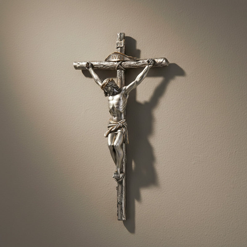 Hand-Painted Bronze Look Crucifix | Goldscheider of Vienna