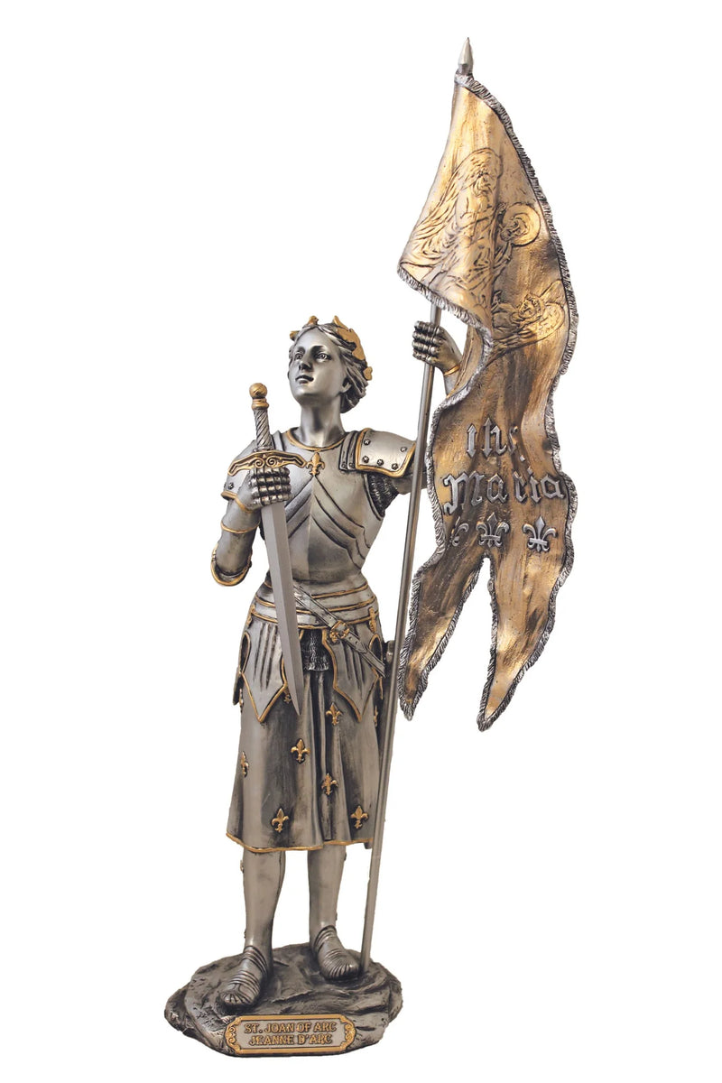 St. Joan of Arc Bronze or Pewter Statue | Goldscheider of Vienna