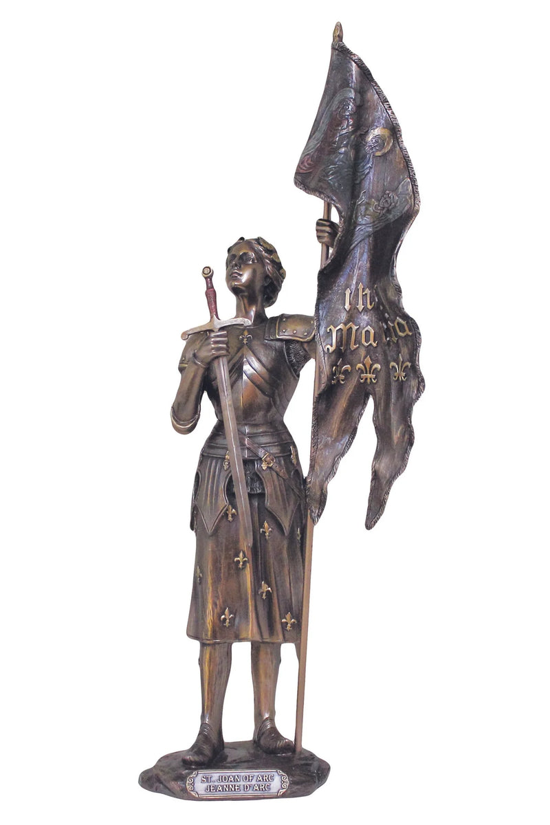St. Joan of Arc Bronze or Pewter Statue | Goldscheider of Vienna