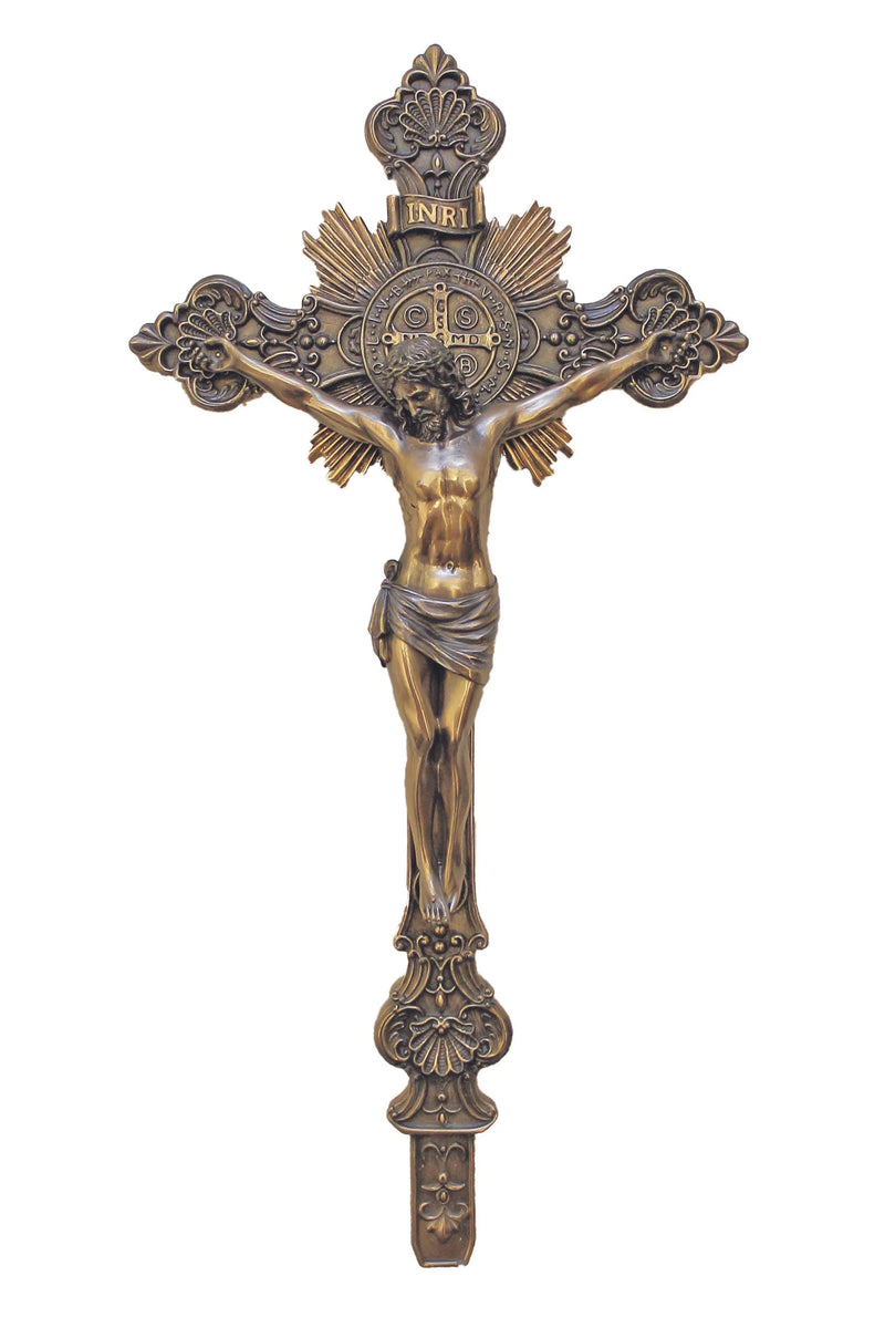 Benedictine Table Crucifix - Bronze or Pewter | Goldscheider of Vienna