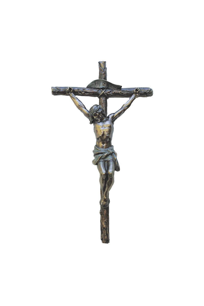 Crucifix in Hand-painted Bronze | Goldscheider of Vienna