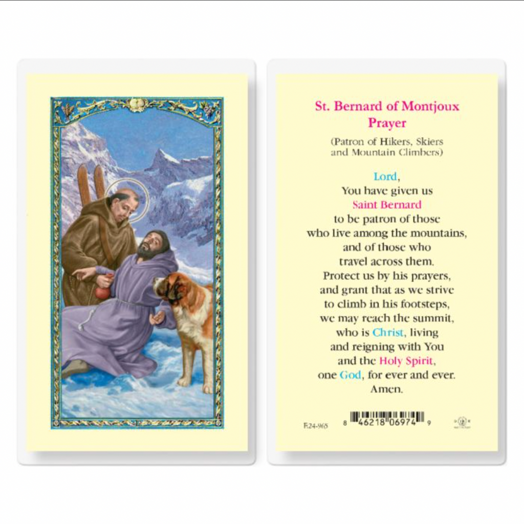 Bernard - Saint Bernard of Montjoux Holy Card
