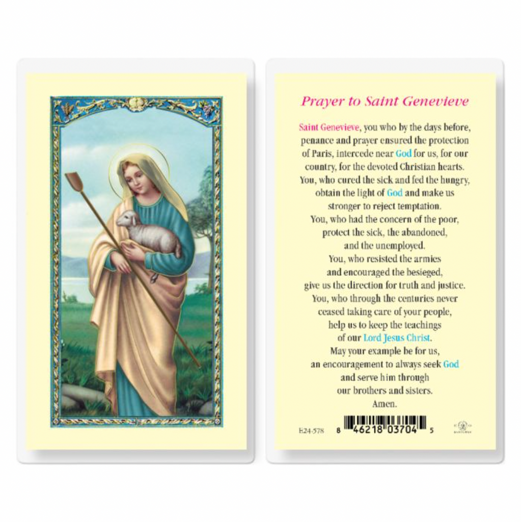 Genevieve - Saint Genevieve Holy Card