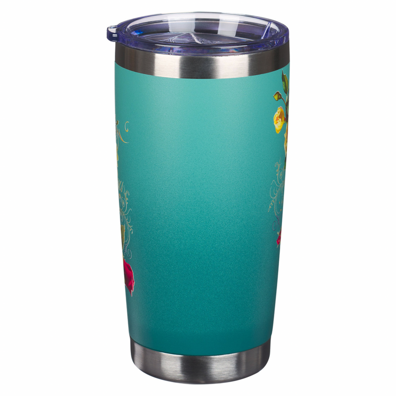 Teal Hope Butterfly Stainless Steel Travel Tumbler - Isaiah 40:31