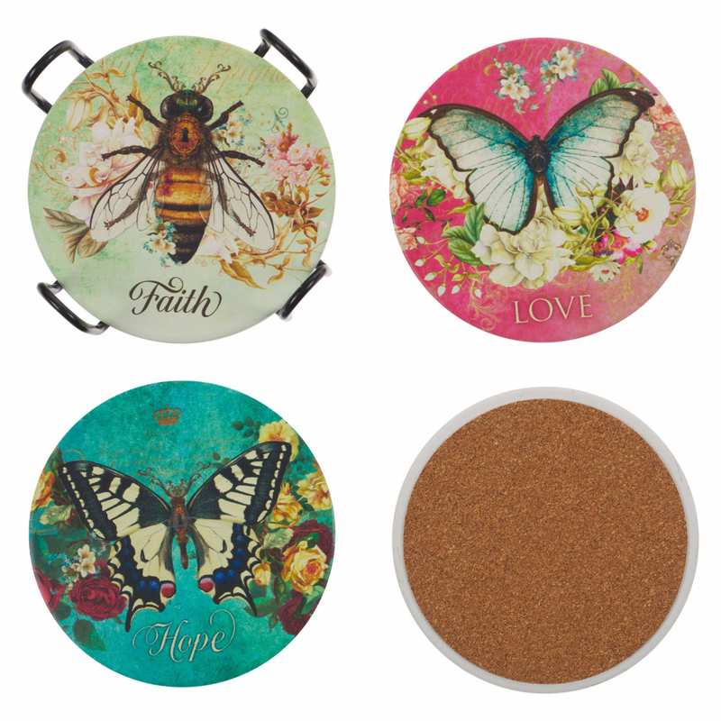 Secret Garden 4-piece Ceramic Coaster Set