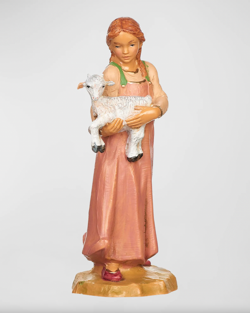 Sarah Young Girl with Baby Goat 7.5" Scale