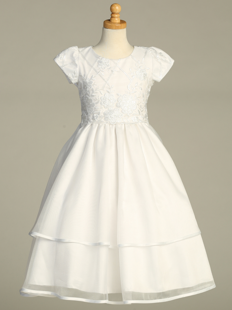 Communion Dress - Embroidered Tulle with Sequins