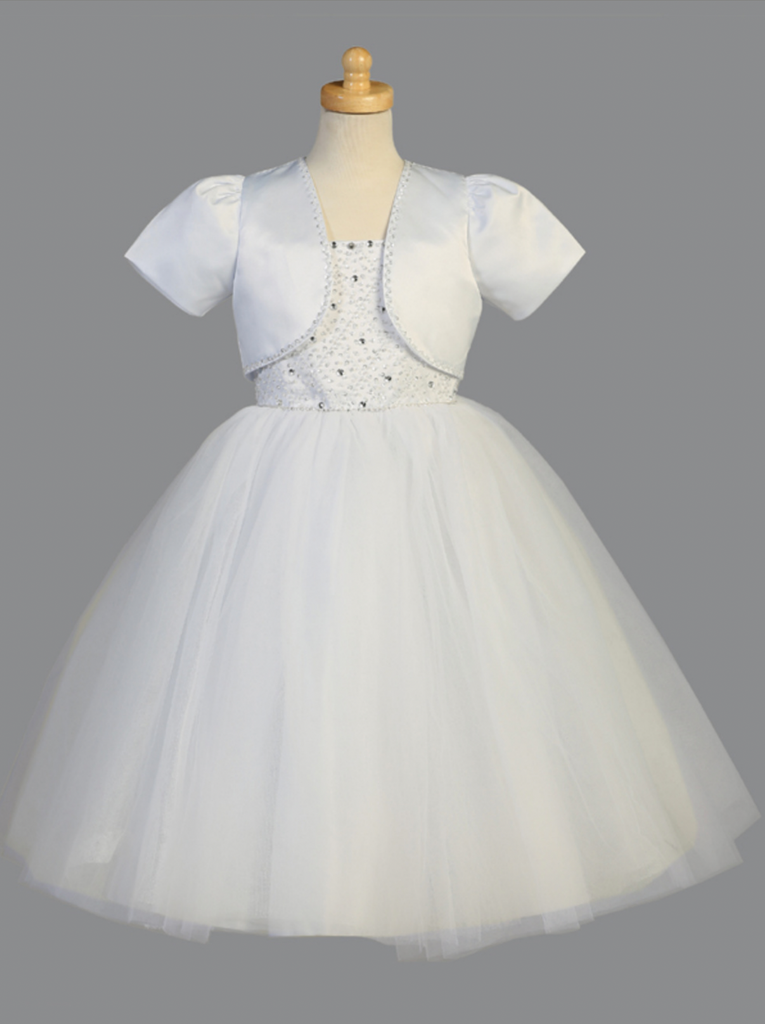 Communion Dress - Beaded satin & tulle