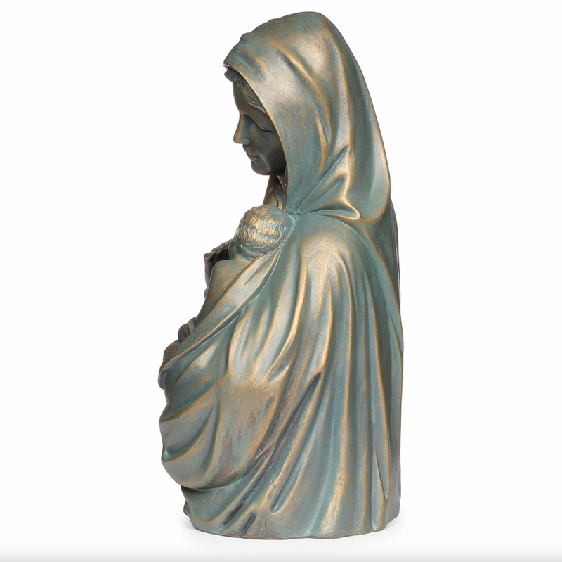 Bronze Madonna and Child Statue | Outdoor Garden Religious Decor