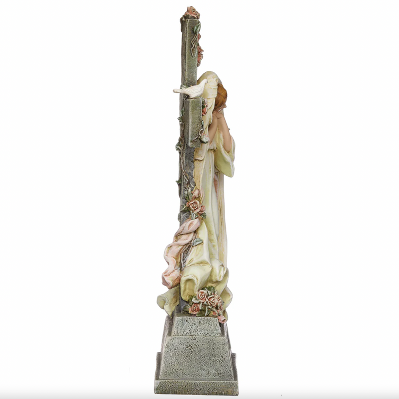 Angel with Cross Memorial Garden Statue | Joseph's Studio